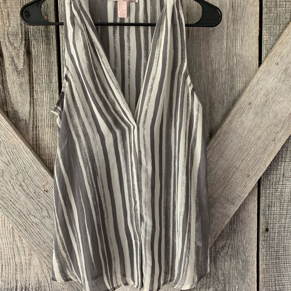 Grey and white blouse